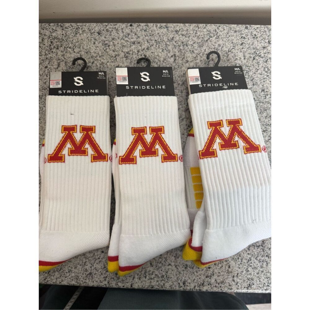 3 Strideline Minnesota |Premium Knit Crew |Socks NCAA | STYLE# N02204623ML M/L